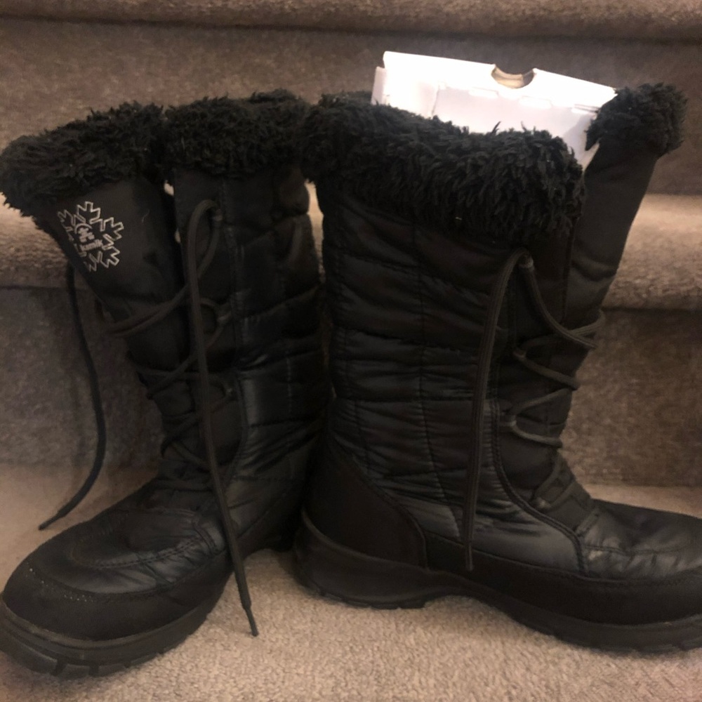 Kamik Black Winter Boots with Fur Trim
